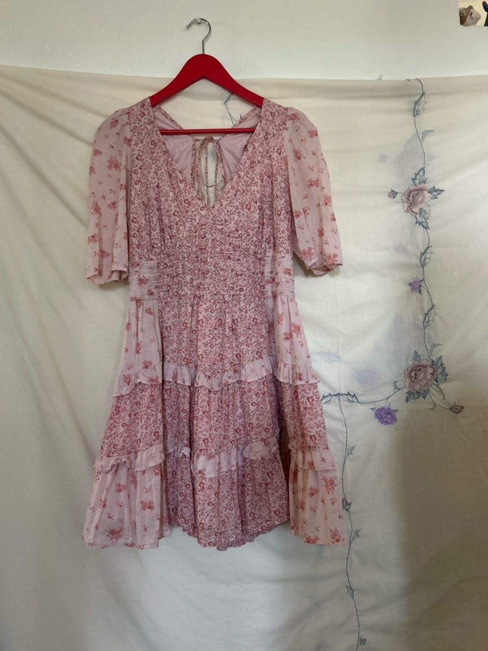 American Eagle Outfitters western, boho Floral Tiered Dress L